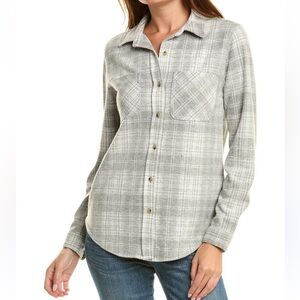 Beachlunchlounge “Sally Shacket” gray plaid size small NWT